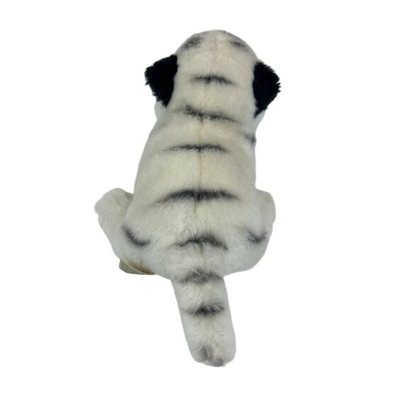 Stuffed White Tiger Plush Toy With Black Stripes and Blue Eyes Baby - Picture 3 of 9